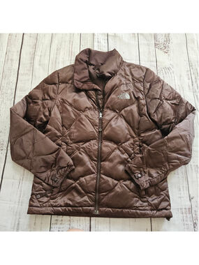The North Face 550 Brown Goose Down Full Zip Jacket Womens Medium Outdoor